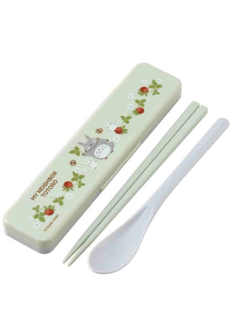 My Neighbor Totoro Chopsticks and Spoon with Case (Raspberry)