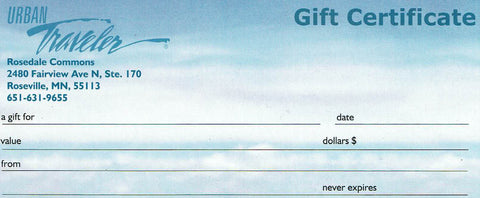 URBAN Traveler® Gift Certificate for In Store Use