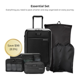 Essential Set (Essential 22" Front Pocket Carry-On Expandable Spinner + Carry-On Compression Packing Cube Set + Zippered Laundry Bag + Shoe Bags + Expandable Essentials Kit)