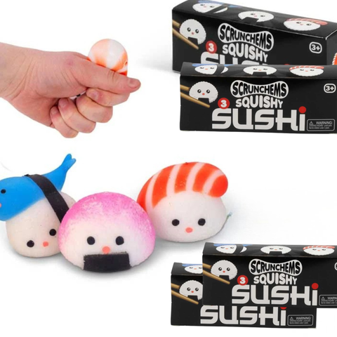 Set of 4 Packages SCRUNCHEMS Squishy Sushi Sensory Fidgets