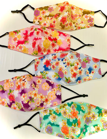 Multicolored Floral Pattern Face Mask - 5 Pack